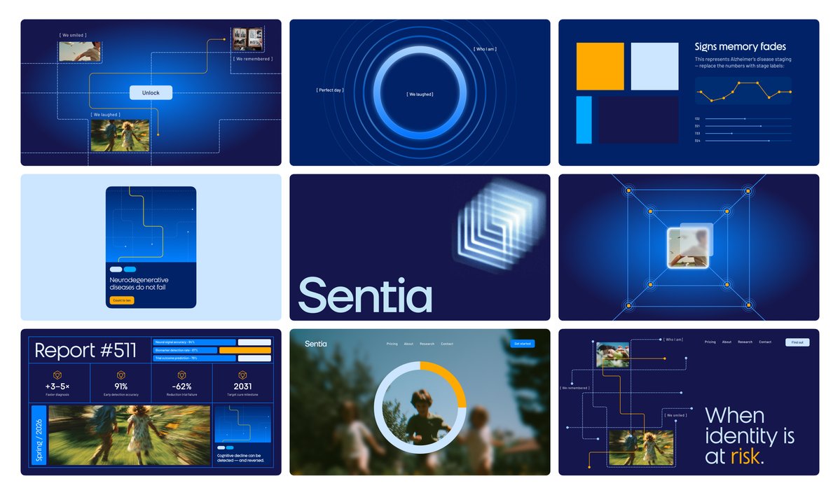 Visual experiments for an AI biotech brand using neural data and machine learning to accelerate Alzheimer’s cures