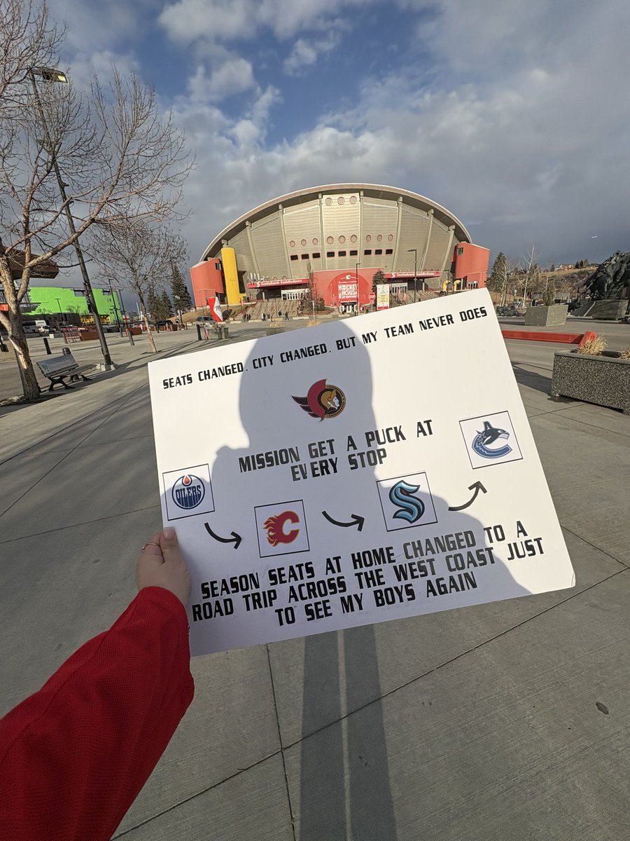 sshah365's tweet photo. @clahanna @ian_mendes 
Sens fan in my 3rd stop on the road trip. Any insight on how to watch a practice before the kraken or Canucks game before I go back to my home base 🥹 https://t.co/4ERuIJonKn