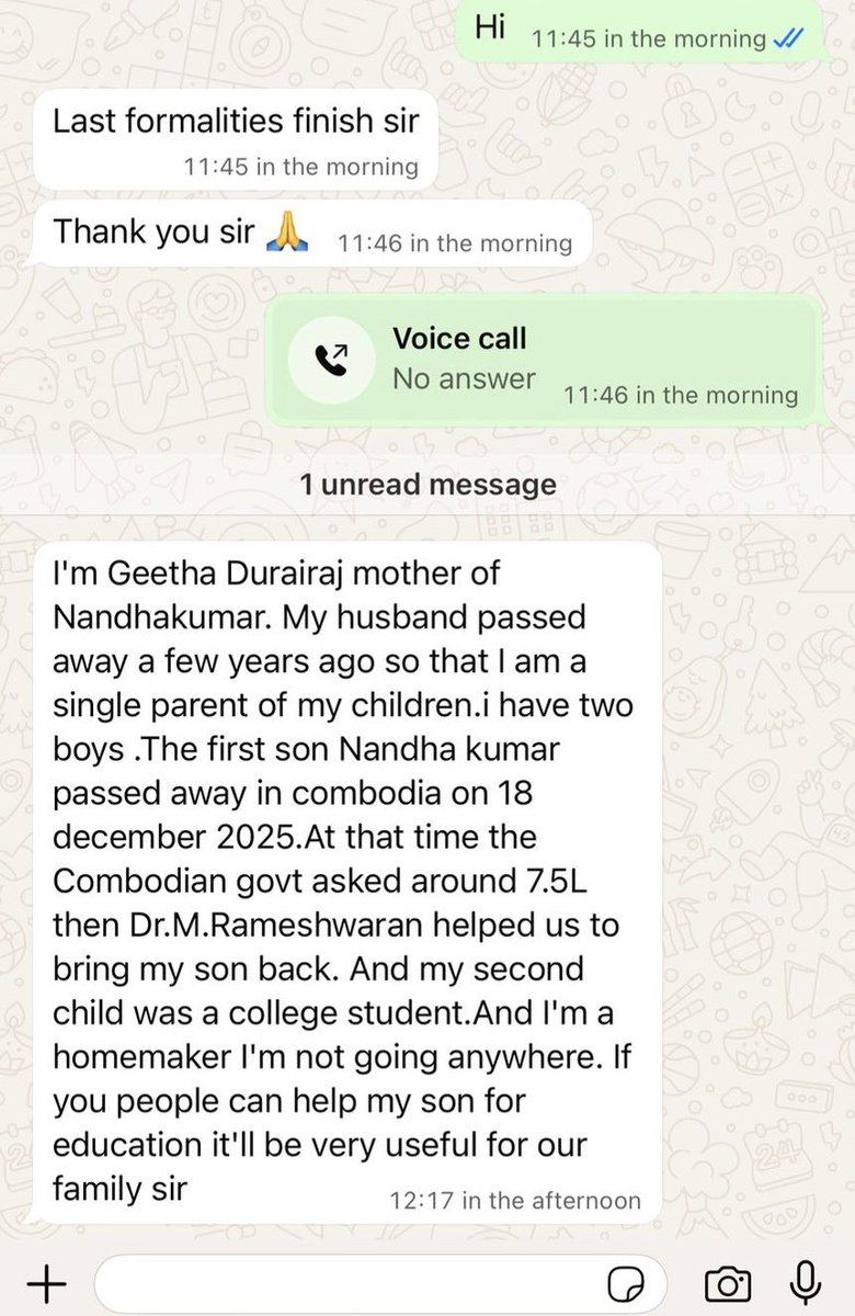 AngkorTamil's tweet photo. “I helped and supported the recovery of Nandha Kumar’s body in Cambodia and arranged to send it back to India.” https://t.co/YbXNTZtjNi