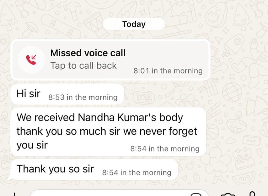 AngkorTamil's tweet photo. “I helped and supported the recovery of Nandha Kumar’s body in Cambodia and arranged to send it back to India.” https://t.co/YbXNTZtjNi