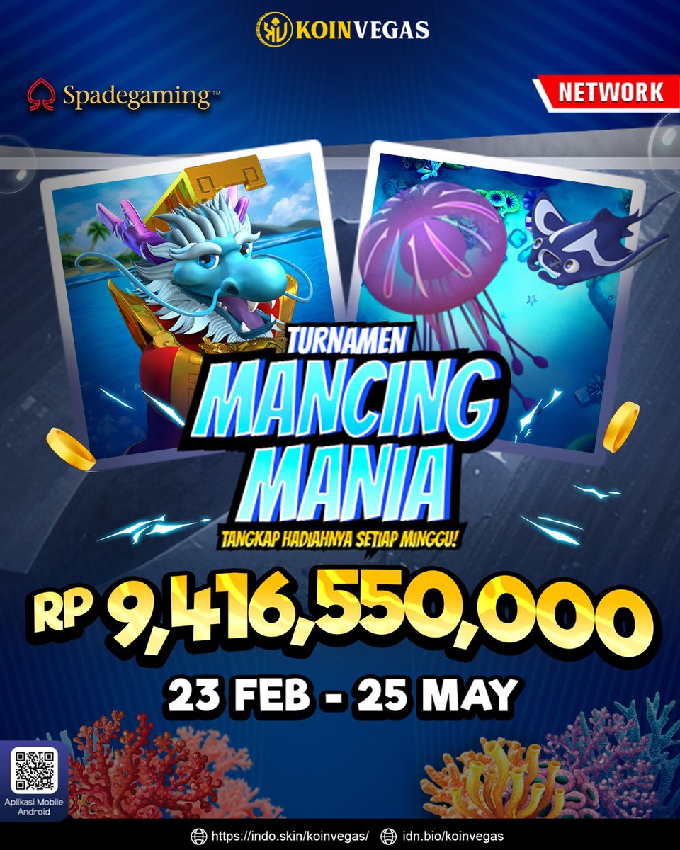 koinvgsOfc's tweet photo. Masih ragu? Hadiah miliaran sudah menunggu 🎣

Mancing Mania Turnamen
Total Rp 9.416.550.000
Periode 2 (2–9 Maret) bagi Rp 724.350.000 untuk pemain berperingkat tertinggi 💰

Kumpulkan skor, kejar leaderboard!
Main di KOINVEGAS hari ini! 🚀 https://t.co/7HQ0cjRsQP