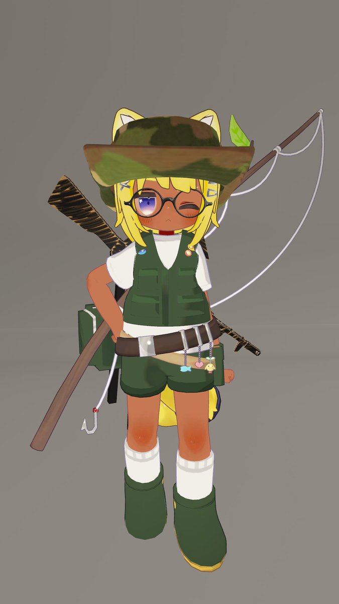 NeoColonel_N's tweet photo. Let's go fishing!衣装と迷彩にしたブーニーハット合わせてみた
#Betweenthebread  #RXFactory #VRChat https://t.co/VqQXxOckLp