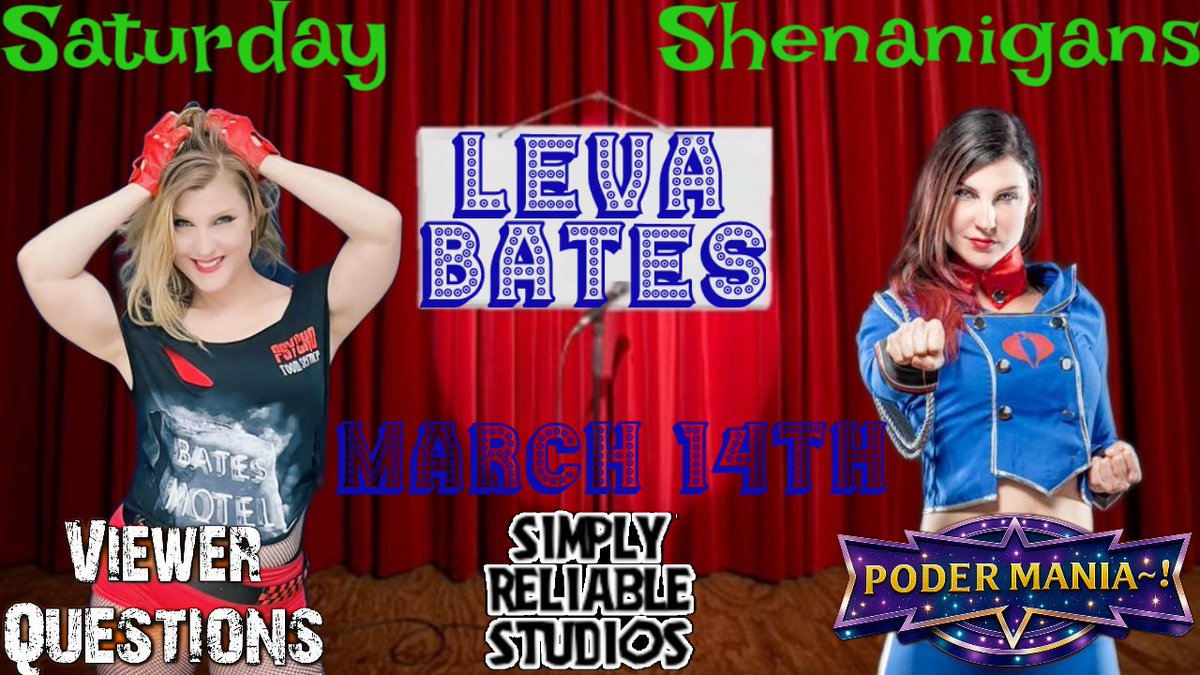 SRStudios2024's tweet photo. IT IS OFFICIAL!!!

You heard the announcement last night on #SaturdayShenanigans. On Saturday, March 14th, @wrestlingleva #LevaBates #BluePants #WWE #NXT #TheLibrarian #AEW will be joining the #SimplyReliableStudios crew for the flagship show, #SaturdayShenanigans! https://t.co/jS47lHndWG