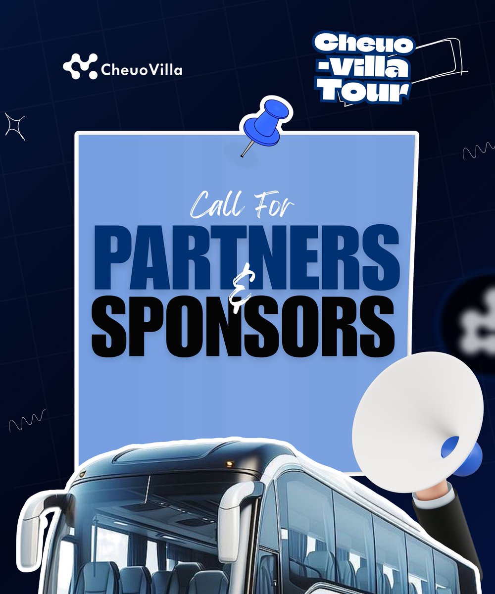 CALL FOR PARTNERS &amp; SPONSORS

Cheuo-Villa (a.k.a African Wall Street) is a African trading ecosystem aimed at grooming and scaling 5,000 traders to profitability 🎚️in 2026. 

Here's your chance to connect with one of the fastest-growing African trading communities across the