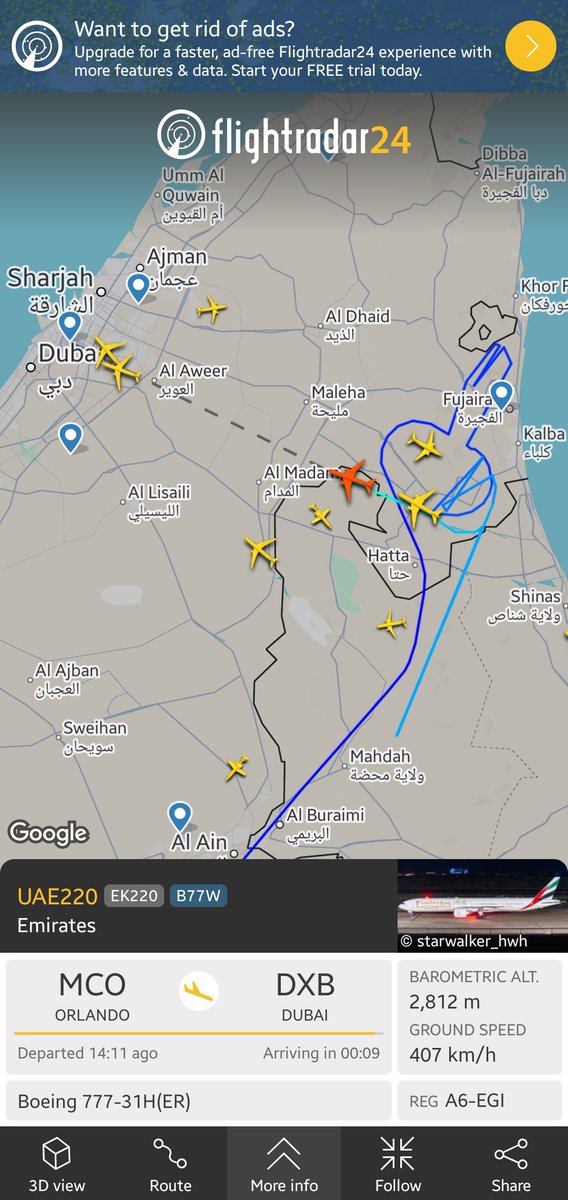 KRSC111's tweet photo. Flights near The Dubai International Airport 
Weird Behavior.
Usually, this happens to one Flights not all the flights
#Dubai #Iran #IranWar #Dubaï https://t.co/kBuzuyniFa