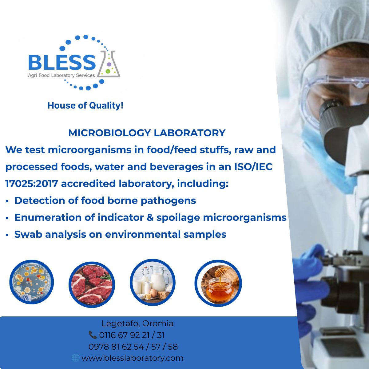 blesslaboratory's tweet photo. BLESS Laboratory (ISO/IEC 17025:2017 accredited) ensures food, water &amp; beverages are safe and high-quality. Services: pathogen detection, spoilage analysis, environmental swabs. Trusted by manufacturers, processors, exporters &amp; more.
🌐 https://t.co/QDQFk6zWFb https://t.co/I9mlvuQojF