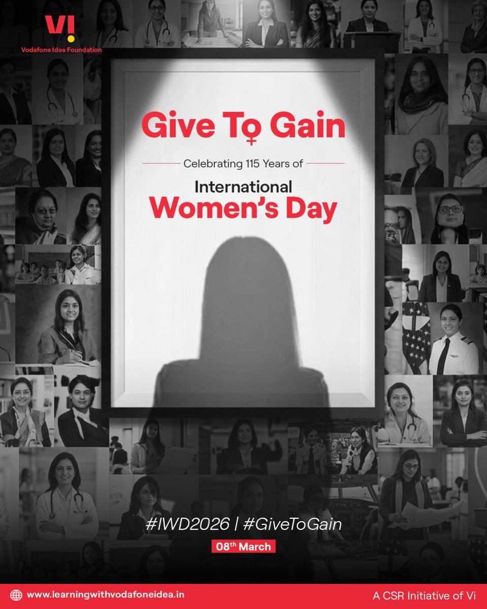 When women are empowered, communities grow stronger.
This International Women’s Day, let’s give opportunities that help women rise and thrive. ✨
#IWD2026 #GiveToGain #InternationalWomensDay #LearningWithVodafoneIdea