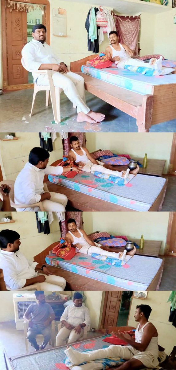 KrishnaAerra's tweet photo. నేరడిగోమ్ము మండలం తిమ్మాపురం గ్రామానికి చెందిన కుంభం మధు గౌడ్ ప్రమాదవశత్తు రోడ్డు ప్రమాదంలో గాయాపడిన విషయం తెలుసుకొని వారి నివాసంలో కలిసి  పరామర్శించిన కాంగ్రెస్ పార్టీ నాయకులు, న్యాయవాది ఎర్ర కృష్ణ జాంభవ్. @Gutha_Sukender @GuthaAmithReddy https://t.co/5Njy7Y92J7