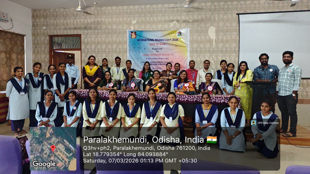 SkcgCollege's tweet photo. #International Women's Day-2026
Organized by the IKS Cell in collaboration with IQAC
#Seminar
#Elocution on"Women in Indian Epics through IKS: Philosophy, Ethics & Leadership"
#Poster presentation on"Journey of women in Indian Academia: Contribution to IKS" @DHE_Odisha https://t.co/FMBxfTKdLs