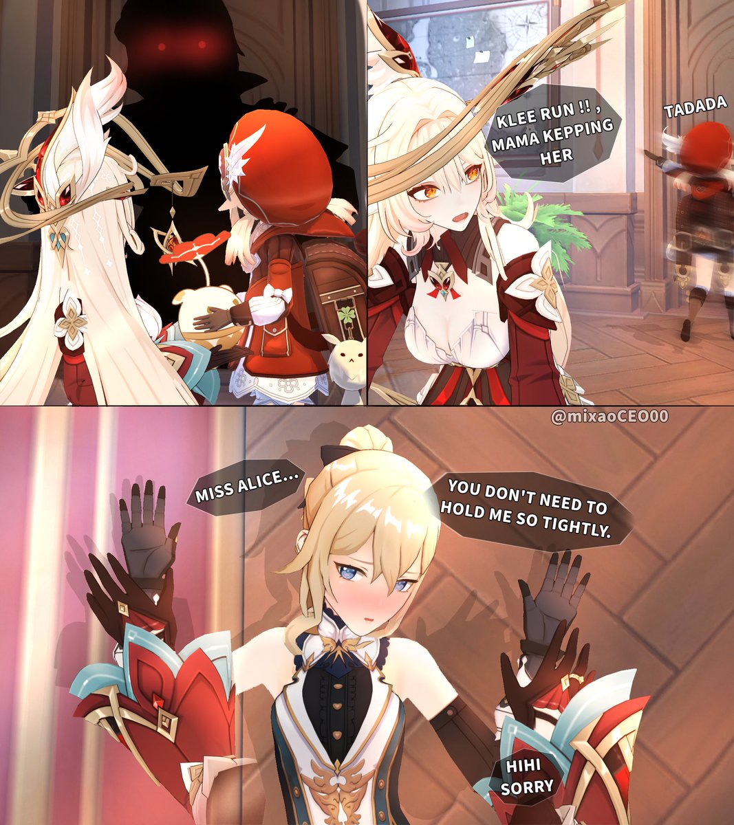 mixaoCEO00's tweet image. 🌚🌝
#GenshinImpact #Alice #Jean #Klee