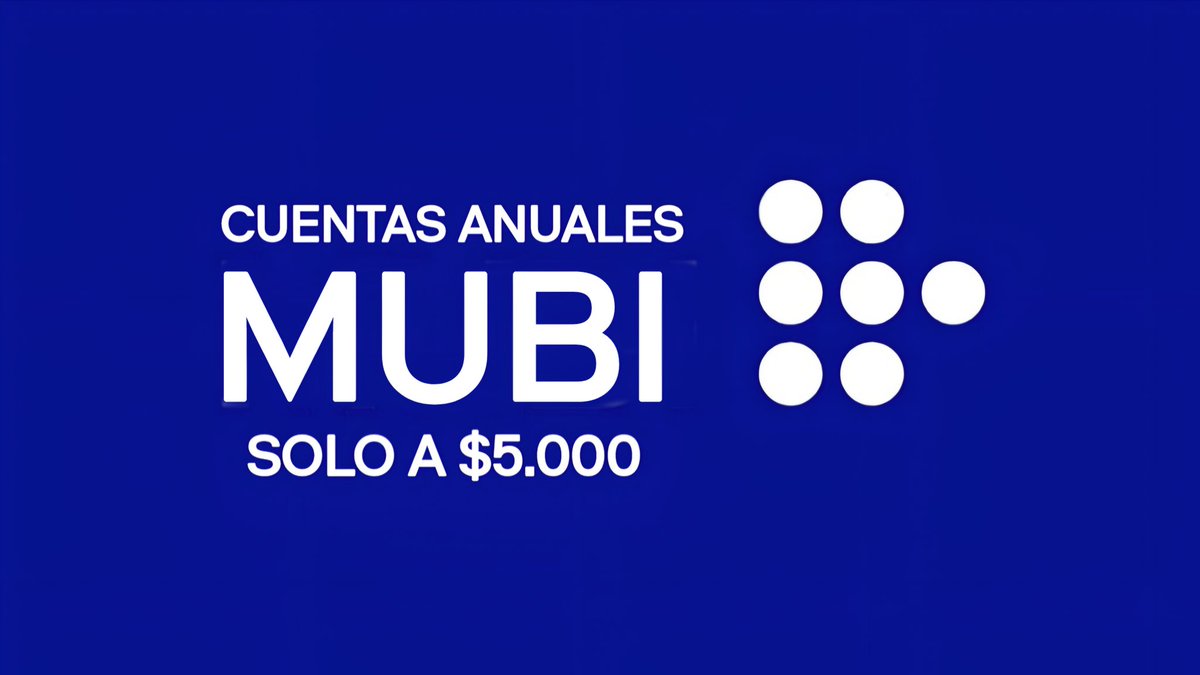 MuchiMuchi35368's tweet photo. Hola, banda. 

Tengo cuentas anuales de Mubi a $5.000.

Si quieres una me escribes o te anotas enseguida.

Gracias por tu RT. https://t.co/WNAGyxEL9z