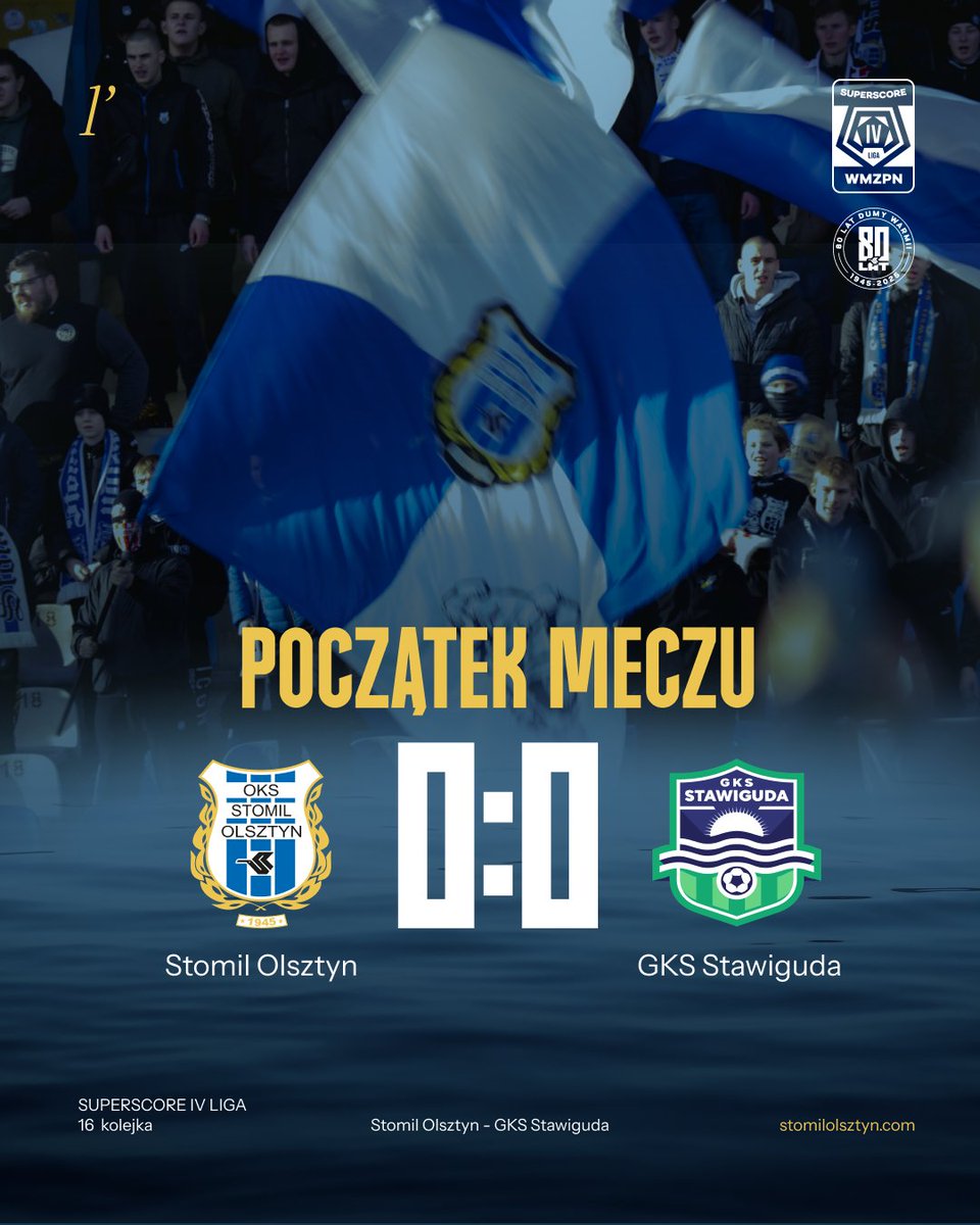 StomilOlsztynSA's tweet photo. ⚽Zaczynamy pierwszy mecz rundy wiosennej!

#STOSTA https://t.co/W8wRvN7zxx