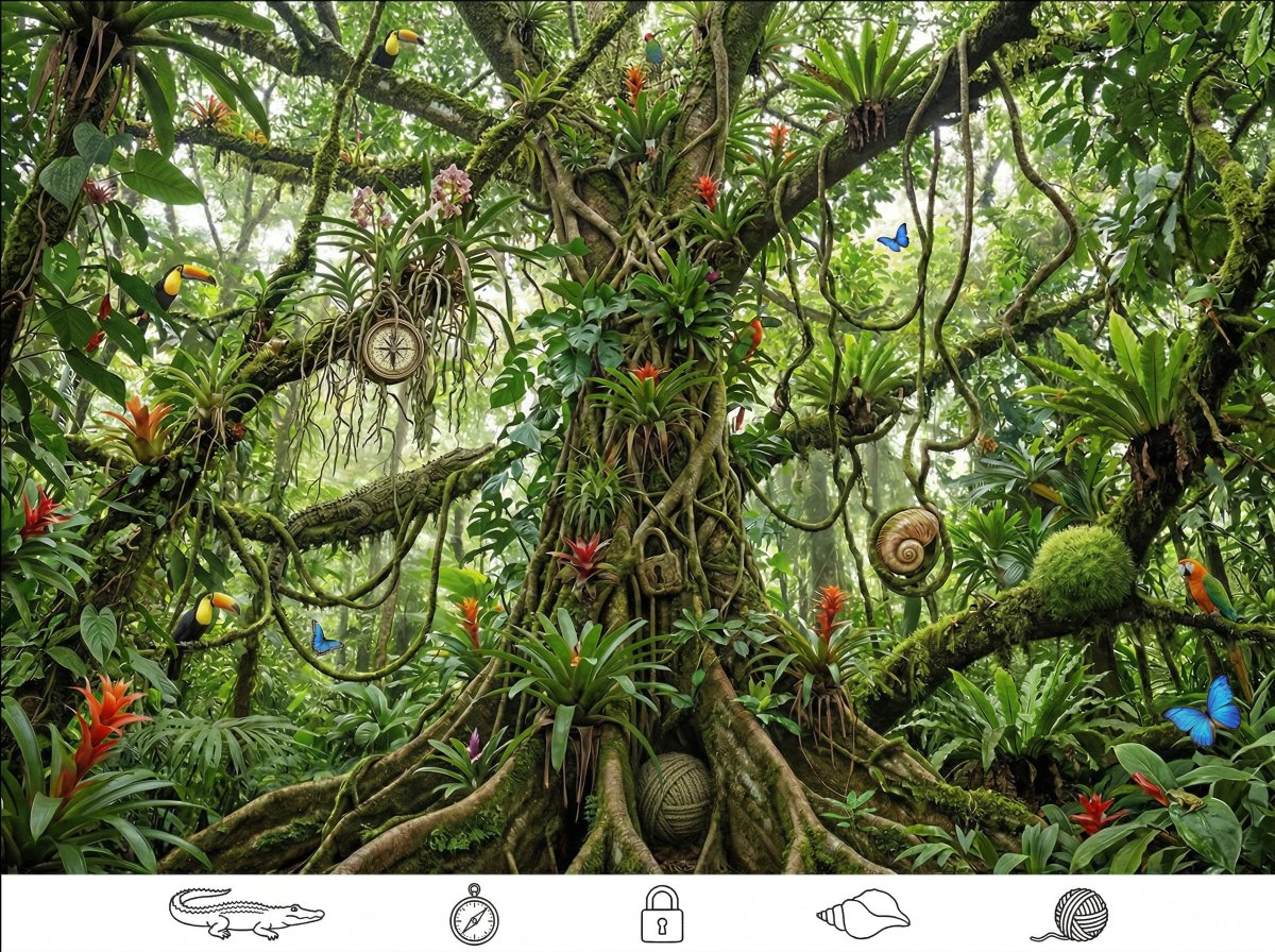 Jungle hidden objects board