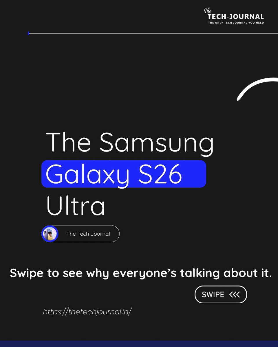 TheTechJournal4's tweet photo. Samsung might have done something different with the Samsung Galaxy S26 Ultra.

👀 Privacy Display
📸 200MP camera (f/1.4)
⚡ 60W fast charging
✨ Slimmest Ultra yet

Real innovation… or just another upgrade?

Thoughts? 👇

#SamsungGalaxy #S26Ultra  #TechNews #Android #TheTech https://t.co/NkAJ3V93wW
