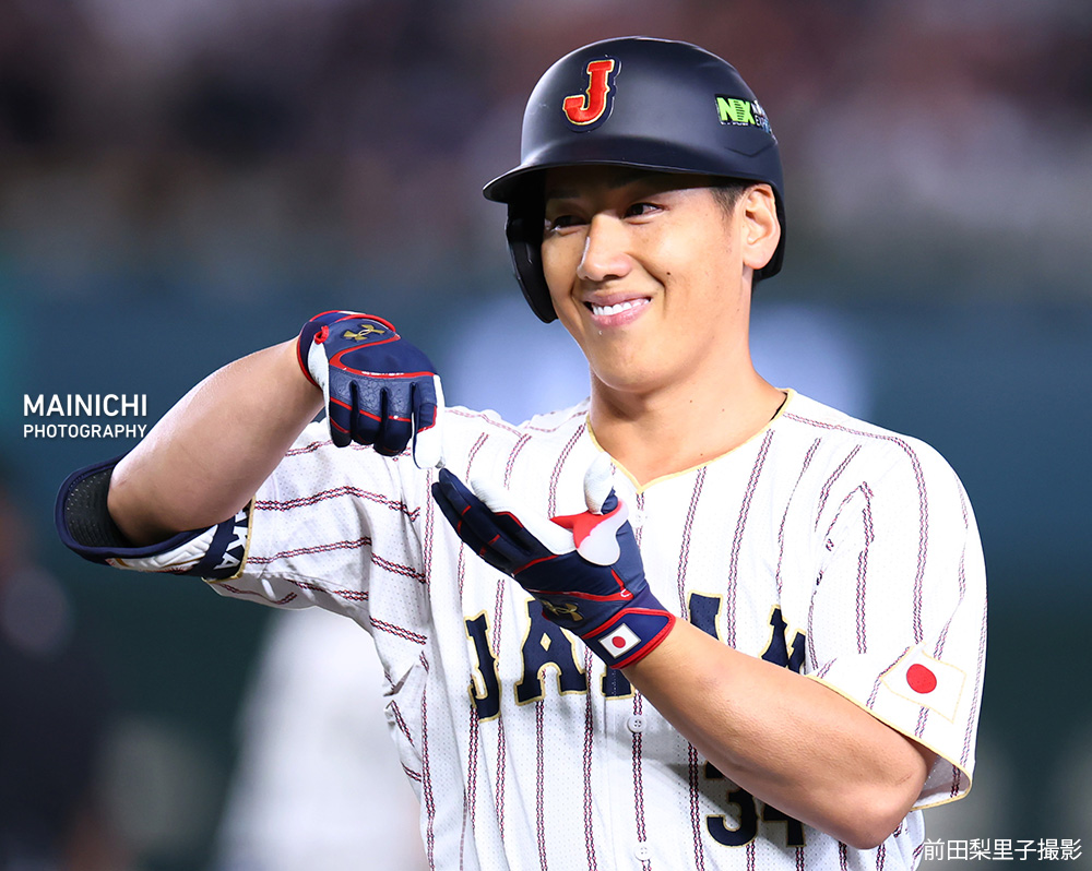WBC韓国戦、七回裏、吉田正尚選手が2点適時打を放ちました。写真は