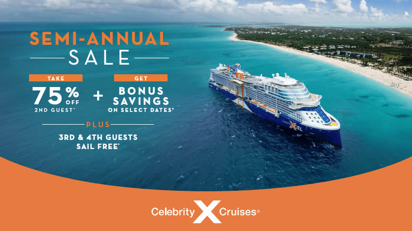Now’s the perfect moment to book your next escape! ✨
Celebrity Cruises’ Semi-Annual Sale is live with 75% off the 2nd guest, bonus savings, and 3rd &amp; 4th guests sailing free on select sailings.

Ready to get the best value?
Message me and let’s plan your dream getaway! 🌴🚢