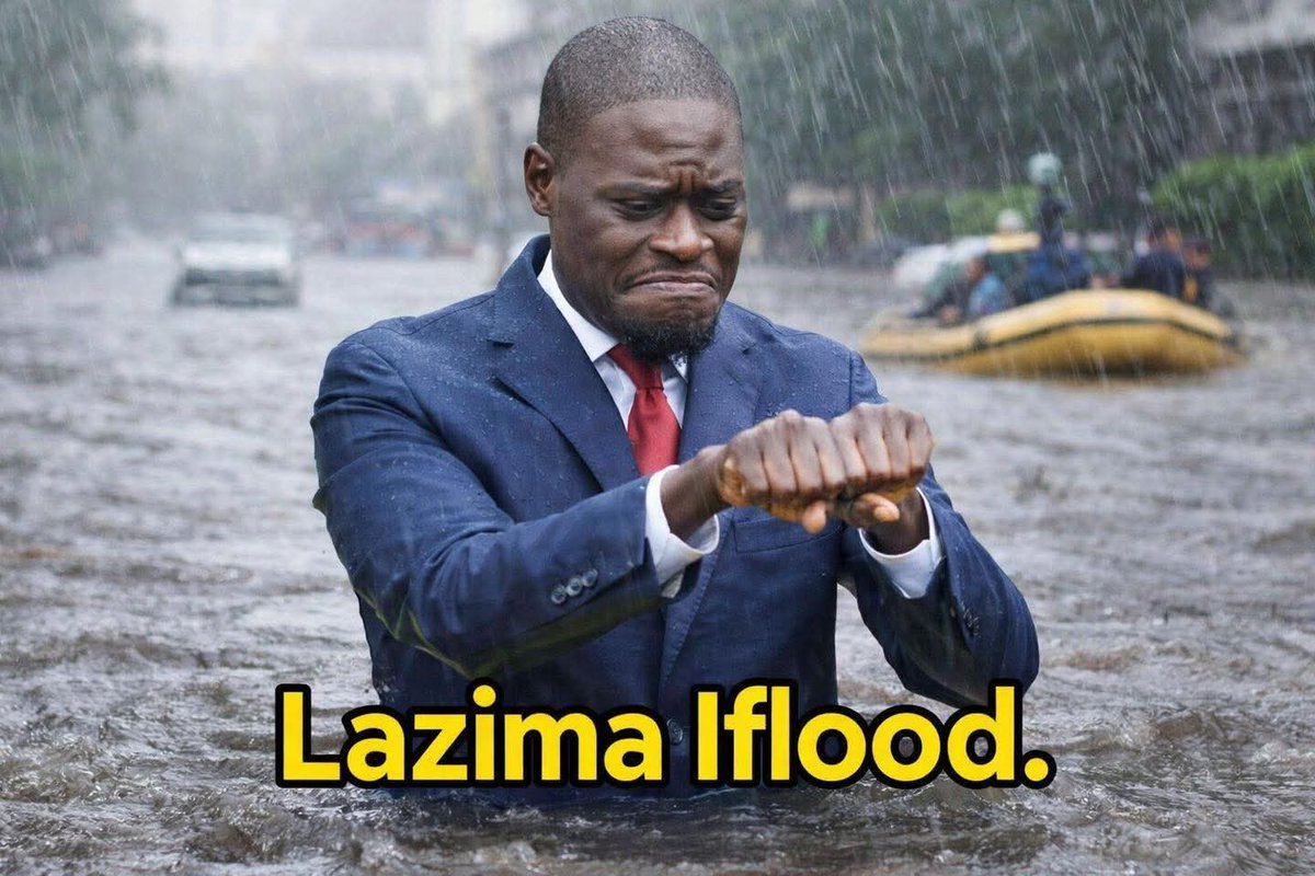 The entire country is flooded, including my  Bulimbo village in Kakamega. I think the problem is Nairobi governor Sakaja <a href="/SakajaJohnson/">Sakaja Arthur Johnson</a> for bringing heavy rains. lazima iFlood <a href="/mqhlay/">Muganda Clay</a>