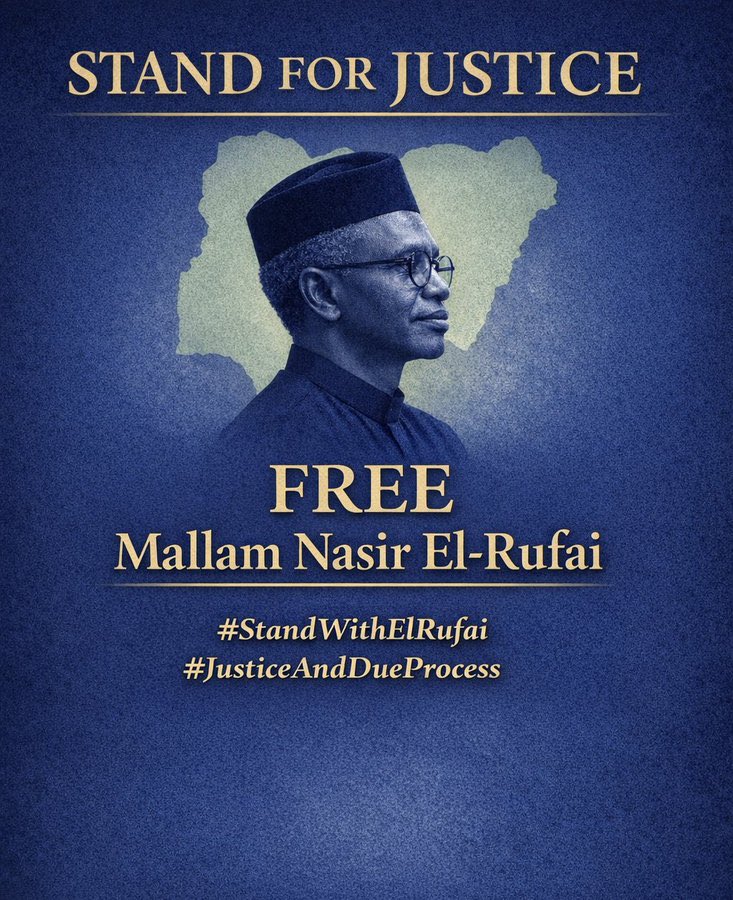 Ubando001's tweet image. Nigerians strongly demand the immediate and unconditional release of @elrufai . Any form of unlawful detention, intimidation, or political persecution against citizens who have served the nation must not be tolerated in a democratic society.

#StandForJustice
#DefendDemocracy