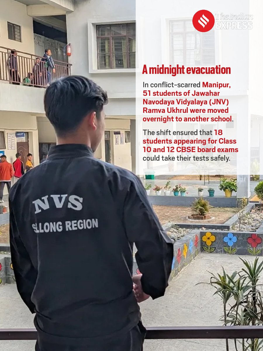 ManipurRising's tweet photo. The midnight evacuation of JNV students in #Manipur shows how deeply conflict affects young lives.
Children preparing for board exams were forced to leave books, friends &amp; homes behind just to write their papers safely.
Peace &amp; stability are essential for learning &amp; progress. https://t.co/kdOyYbw55j