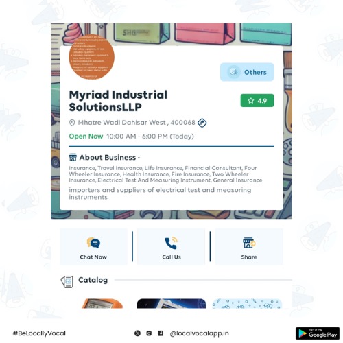 LocalVocalApp's tweet photo. ✨MYRIAD INDUSTRIAL SOLUTIONS LLP
🔧 precision in electrical testing
📞 Contact : 8454940731

🤝Collaborate with LocalVocal to promote your own business on various social media platforms:
https://t.co/Wpva347iIa

#MyriadIndustrialSolutions #LocalVocal  #TestingEquipment #Trending https://t.co/mhQqVwU6yu