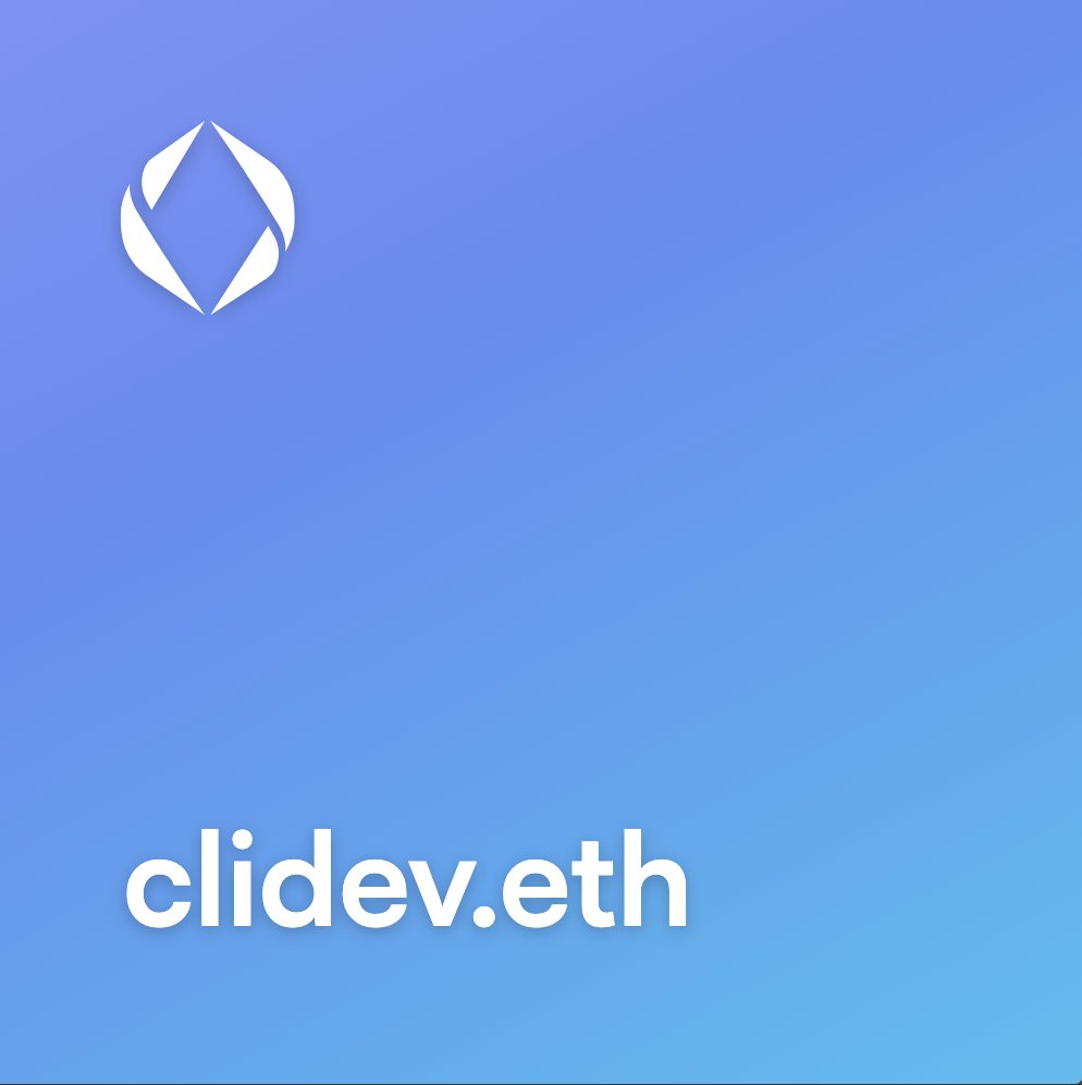 jaestips_eth's tweet image. CLI is, afterall, a window to devs.

CliDev.eth

#cli #ai #ens agiverse.eth