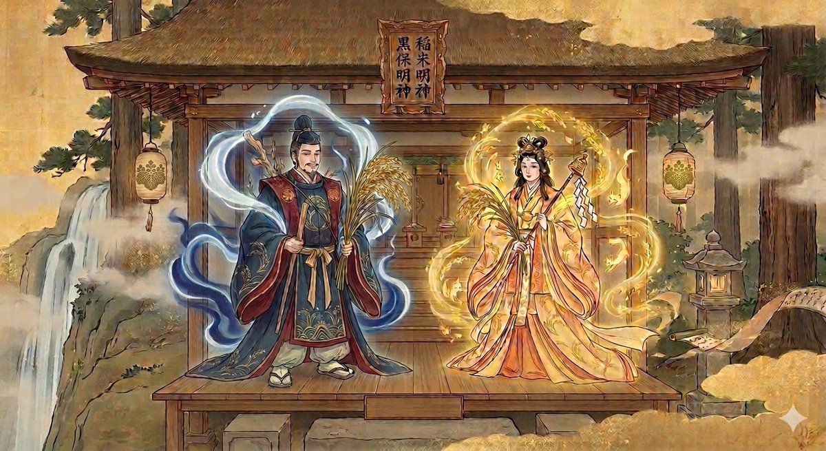 AIに上醍醐寺の黒保明神と稲米明神を描いてもらいました。

すごいなぁ～。