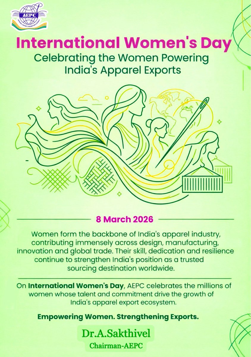 A Sakthivel, Chairman AEPC tweet media