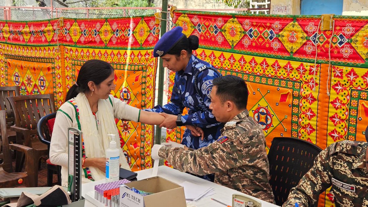 Health Camp : On the occasion of 87th CRPF raising day celebrations, health camp organised at Composite Hospital CRPF Ajmer on 06/03/26. Screening of Hypertension , diabetes and BMI for Officers, Jawans and their families were conducted.
