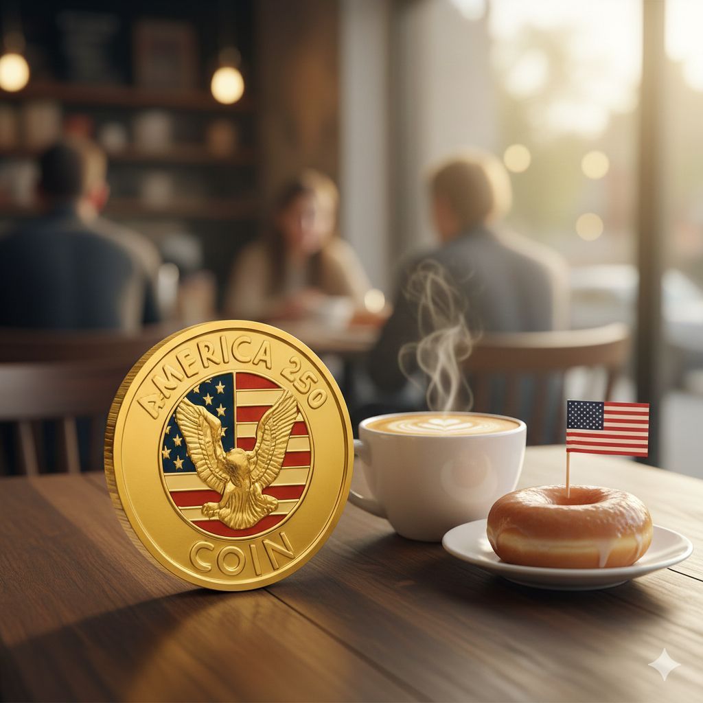 America250_Coin's tweet photo. On this beautiful Saturday: You just sat down for your morning ritual and the real MVP decided to join the table.

Golden $USA250 coin catching the light like it owns the place, eagle wings spread wide over Old Glory, right next to that perfectly steamed latte and a donut flying its tiny flag like it’s ready to charge. 

This is peak America, fam. No suits, no spreadsheets — just good vibes, simple pleasures, and a memecoin that actually feels like home. While the rest of crypto is out here chasing ghosts, we’re chilling in the coffee shop of freedom, quietly stacking for the 250th birthday party nobody’s gonna forget.

The brew is hot. The donut’s glazed. And this coin? It’s about to make every single morning feel like a victory lap. Enjoy your Weekend

Who else is making $USA250 part of their daily lineup? 

CA: 7zzgorZ2hcDNvrCujLaww9qQuqtbxXx3UjAuxUYGpump#USA250 

#SaturdayVibes