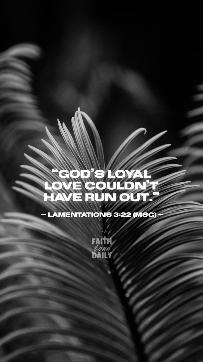 faithtonedaily's tweet image. Even after hard seasons, God’s love remains steady. It doesn’t expire, fade, or dry up. Every morning proves His faithfulness again. Step into today confident in His endless love.
#FaithToneDaily #LoyalLove #NewEveryMorning #FaithfulGod #SteadyGrace