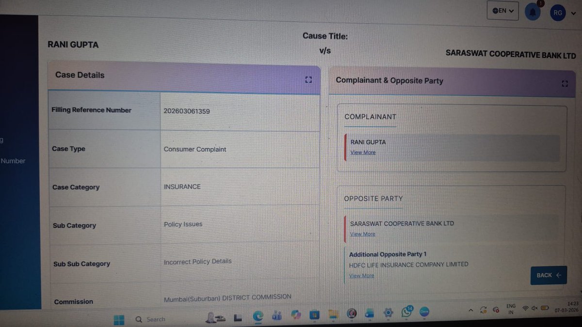 rg0021818's tweet photo. "I'm a fashion design student defrauded by @HDFC_Bank  @HDFCLIFE .My hard earned money is trapped &amp;they are mentally harassing me. Filed a case in consumer court (App:202603061359). Need justice ⚖️ 
#ConsumerRights @jagograhakjago @RBI @HDFCBank_Cares @aajtak @ZeeNews @ABPNews https://t.co/78my9czaw5