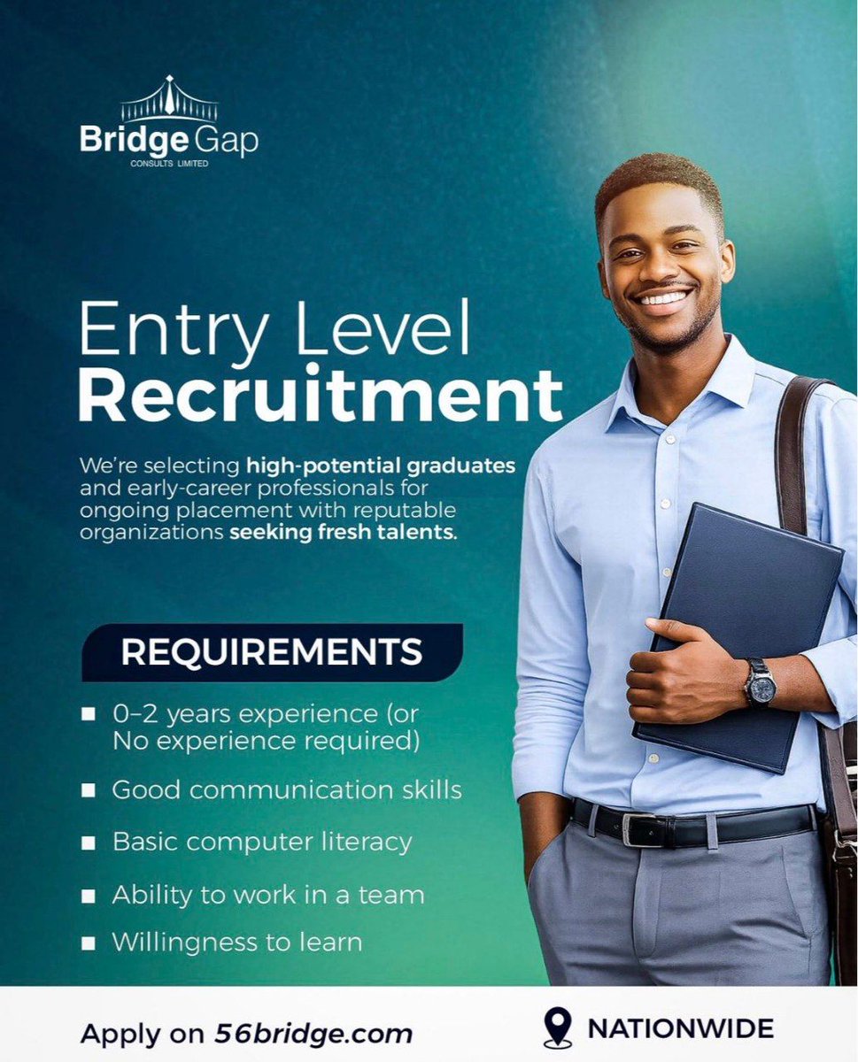 tohire_ng's tweet photo. IN CASE YOU MISSED THEM:

BELOW IS A RECAP OF GRADUATE TRAINEE/INTERNSHIP OPPORTUNITIES WE POSTED THIS WEEK 👇

1.) 2026 AIICO Capital Graduate Trainee Program

Deadline: 16 March, 2026

Apply 👇 
https://t.co/FYeAnoV00m

2.) Rite Foods Trainee Technical Operator

Deadline: March 13, 2026

Apply 👇 
https://t.co/L0GnF4FQMg

3.) Kuda Account Management Intern - 3 months Contract

Apply 👇 
https://t.co/wmcHpPBGBb 

4.) Entry-Level Graduate Trainee at BridgeGap Consult LImited

Apply 👇 
https://t.co/TwQzdd98yF

5.) Tranos Technicians Programme 2026

Apply 👇 
https://t.co/1yw0qKzSNl

6.) Cowrywise 1 Month (paid) Internship 

Tracks: Customer Experience (CX), Legal and Compliance, Product Management, and Portfolio Management.

Apply 👇 
https://t.co/LTsdfbf01V 

7.) 2026 Saro Agrosciences Graduate Trainee Program (Finance)

Application Deadline: March 11, 2026

Apply 👇 
https://t.co/9w0cSsCkeP