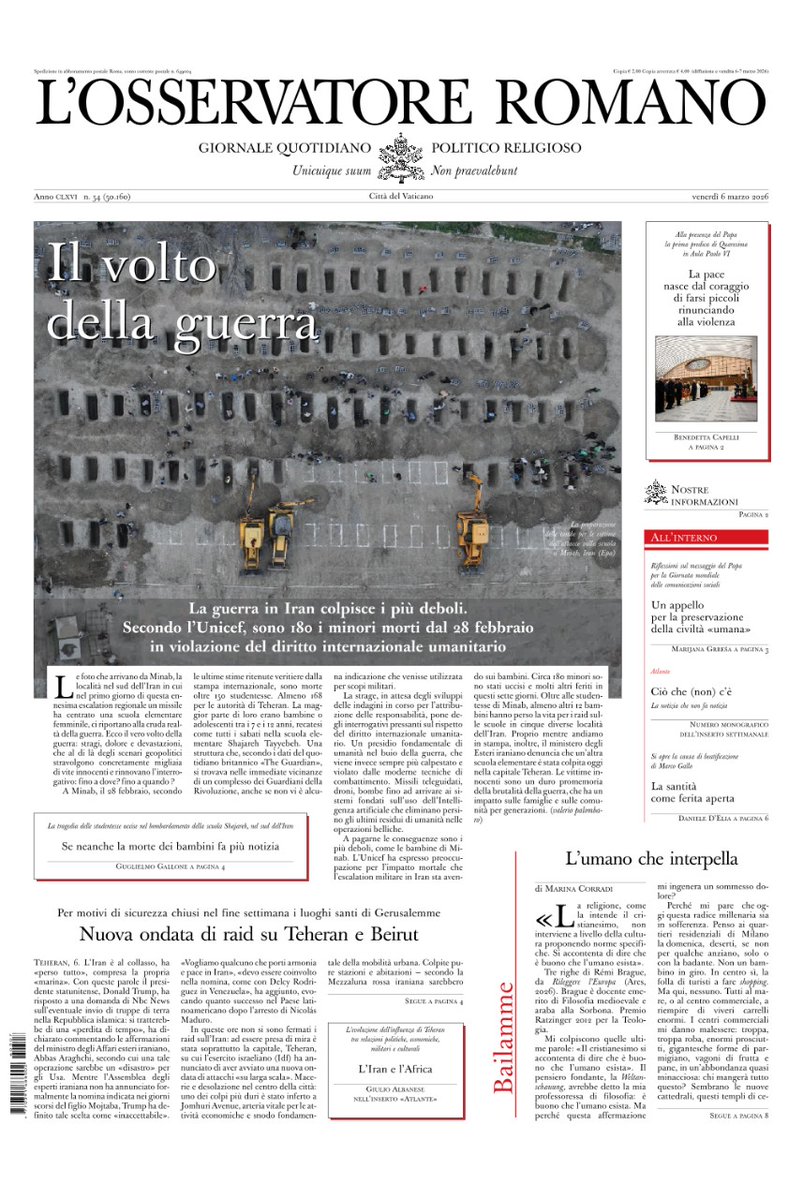 La portada más clara denunciando la muerte de 180 niños en la guerra no es de la prensa española.
Es del periódico del Vaticano.
En España la noticia es el silencio: el que destapa a los verdaderos dueños de la información.
El periodismo también se mide por lo que decide callar