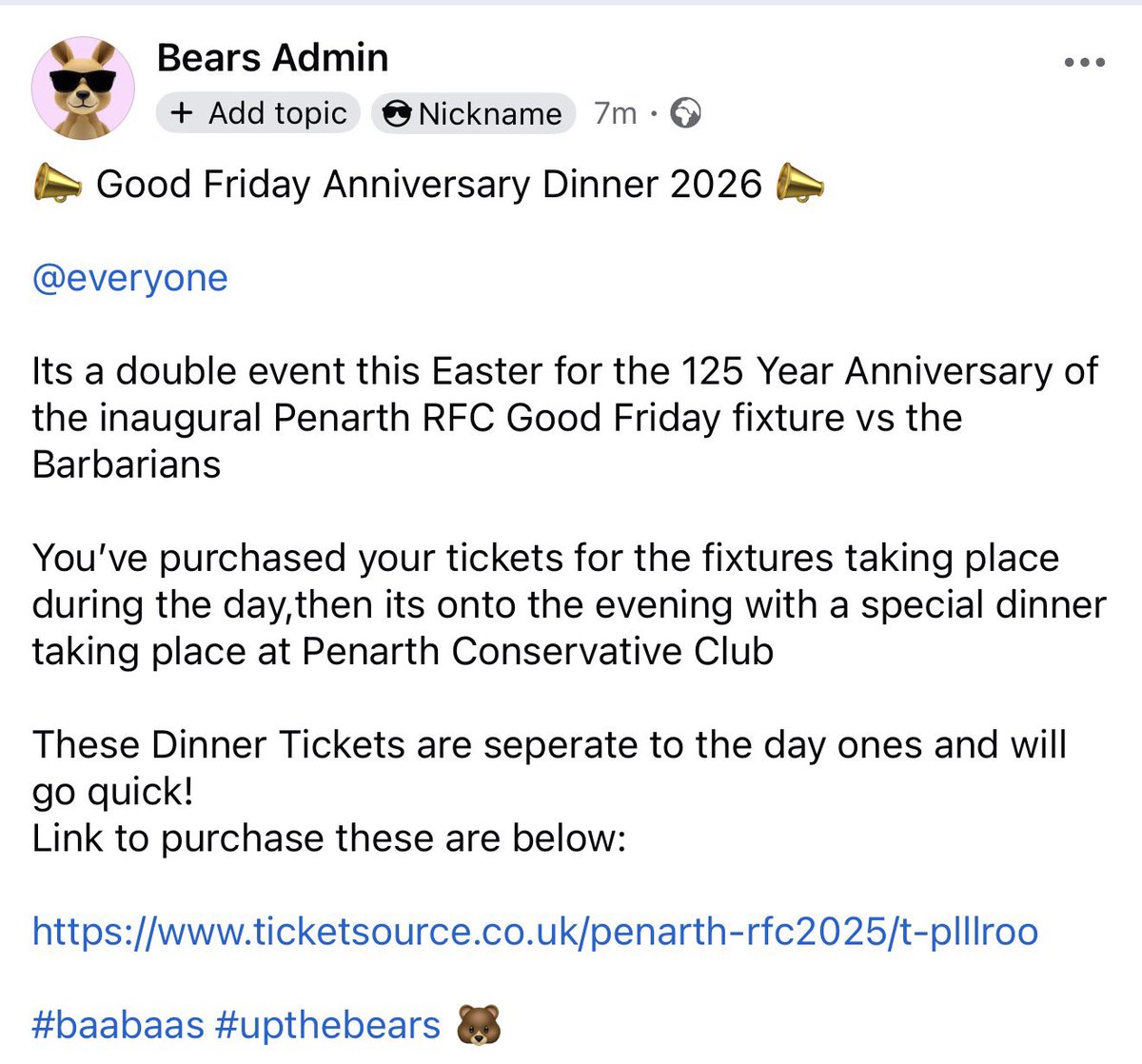 Penarth RFC tweet media