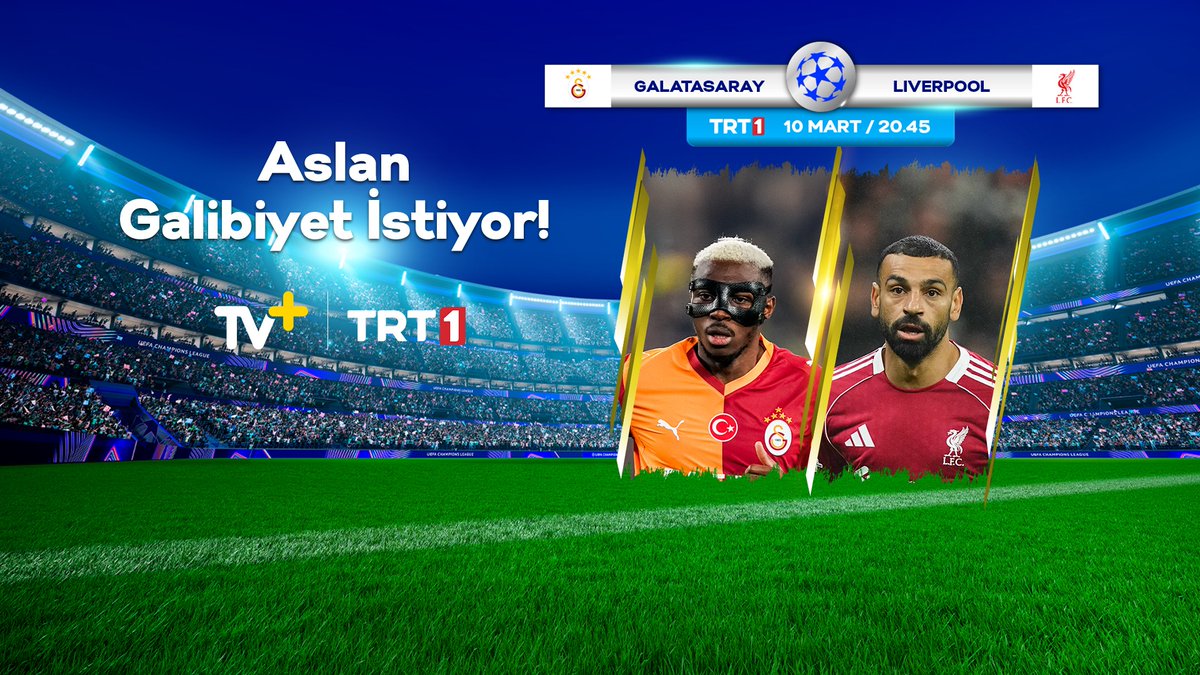 tvplussanayeter's tweet photo. Galatasaray ve Liverpool ikinci mücadele için sahada! İstanbul’daki büyük karşılaşma TRT1 ile TV+ ekranlarında.