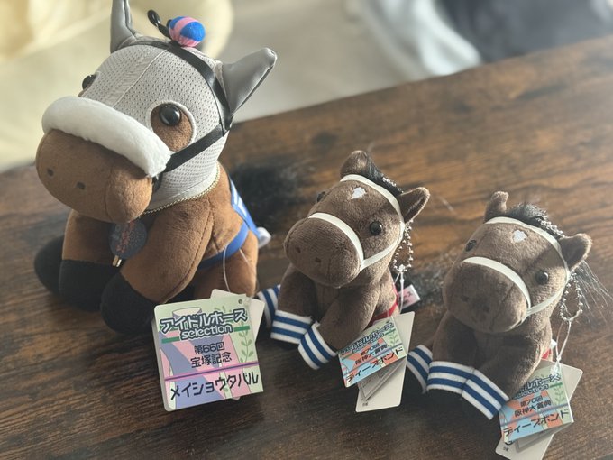 予約していたメイショウタバルのアイドルホースとディープボンドのSサイズが届いたよ!!!!!!! #メイショウタバル #ディープボンド