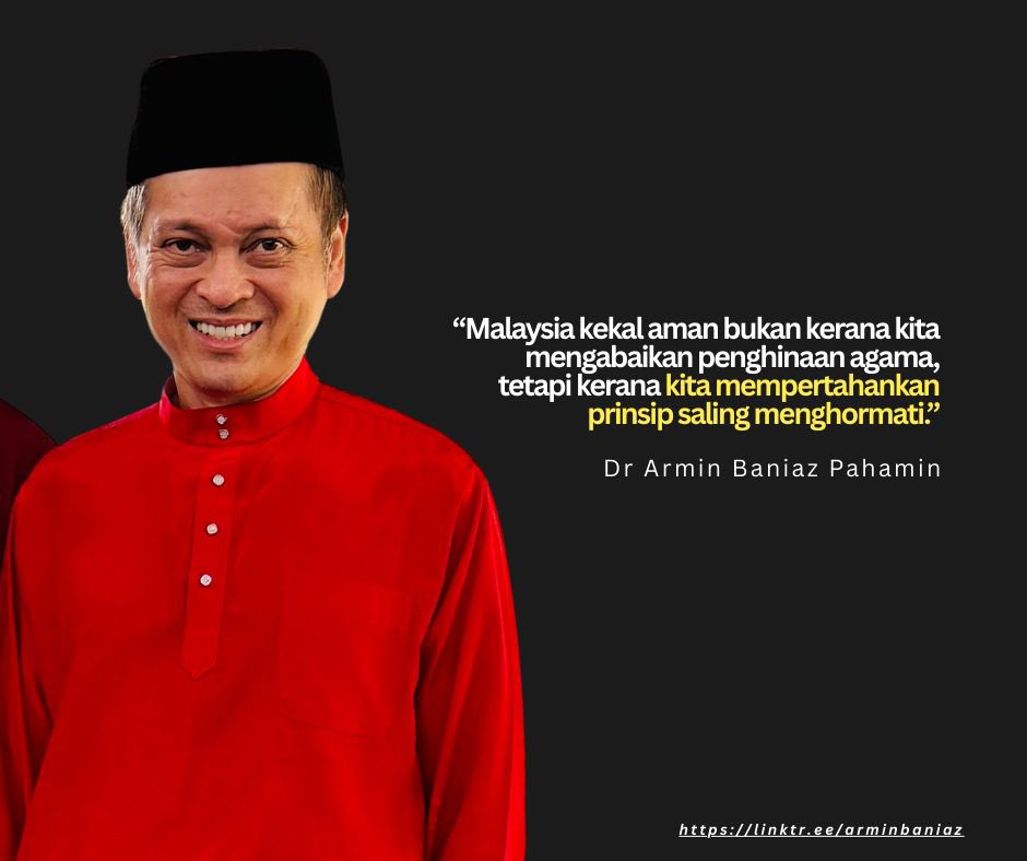 arminbaniaz's tweet photo. “Apabila kitab suci dipijak dan gambarnya disebarkan kepada seluruh negara, rakyat tidak melihatnya sebagai kes biasa. Mereka melihatnya sebagai ujian kepada ketegasan negara mempertahankan maruah agama.”

*RAKYAT TUNTUT KETEGASAN DALAM ISU PIJAK QURAN*
Oleh: Dr Armin Baniaz Pahamin

1. Apabila al-Quran dipijak dan gambarnya disebarkan di media sosial, umat Islam di Malaysia bukan sekadar terasa hati. Mereka melihatnya sebagai satu penghinaan terbuka terhadap agama dan kitab suci yang menjadi asas keimanan mereka.

2. Pihak polis telah bertindak dan individu yang terlibat telah didakwa di mahkamah. Itu adalah langkah yang betul dan wajar dihargai.

3. Namun yang menimbulkan kekecewaan dalam kalangan sebahagian rakyat ialah nada beberapa kenyataan pemimpin kerajaan selepas insiden ini berlaku.

4. Perdana Menteri Datuk Seri Anwar Ibrahim meminta masyarakat agar tidak terlalu emosional dan turut dilaporkan menyifatkan reaksi sebahagian ummah yang terkesan dengan insiden ini sebagai “melalak”, satu istilah yang dirasai seolah-olah menambah luka kepada perasaan umat Islam yang sudah pun tersinggung dengan penghinaan terhadap kitab suci Quran.

5. Menteri di Jabatan Perdana Menteri (Hal Ehwal Agama), Senator Dr Zulkifli Hasan pula menekankan pendekatan pendidikan dan kesedaran.

6. Apabila kitab suci dipijak secara terbuka dan disebarkan secara kepada umum, adakah reaksi negara sepatutnya hanya berbentuk nasihat dan pendidikan?

7. Dalam masa yang sama, Kebawah Duli Yang Maha Mulia Sultan Pahang, Al-Sultan Abdullah Ri’ayatuddin Al-Mustafa Billah Shah telah menitahkan supaya tindakan tegas berlandaskan undang-undang diambil terhadap perbuatan tersebut, sebagai isyarat jelas bahawa penghinaan terhadap agama tidak boleh dipandang ringan.

8. Titah ini mencerminkan kebimbangan yang turut dirasai oleh rakyat bahawa penghinaan terhadap agama tidak boleh dipandang ringan.

9. Saya berdiri bersama Sultan Pahang, ahli-ahli politik, NGO dan rakyat Malaysia yang menuntut supaya tindakan tegas diambil agar kes ini menjadi pengajaran dan teladan, supaya perbuatan seperti ini tidak berulang pada masa hadapan.

10. Ini bukan soal emosi.

11. Ini soal prinsip.

12. Malaysia adalah negara majmuk yang hanya boleh kekal aman jika setiap agama dihormati.

13. Jika penghinaan terhadap kitab suci dibiarkan atau ditangani dengan terlalu berhati-hati, ia akan memberi isyarat yang salah kepada masyarakat.

14. Rakyat tidak meminta tindakan di luar undang-undang.

15. Rakyat hanya mahu melihat undang-undang ditegakkan dengan tegas apabila maruah agama dihina.

16. Kerana keamanan negara ini tidak dibina atas sikap berdiam diri.

17. Ia dibina atas prinsip saling menghormati yang dipertahankan dengan tegas.

Salam hormat
Dr Armin Baniaz Pahamin

Facebook: https://t.co/rrVzyzgQds

Website: https://t.co/ZhlZnL1L2x

TikTok: https://t.co/rszI5sIJQY