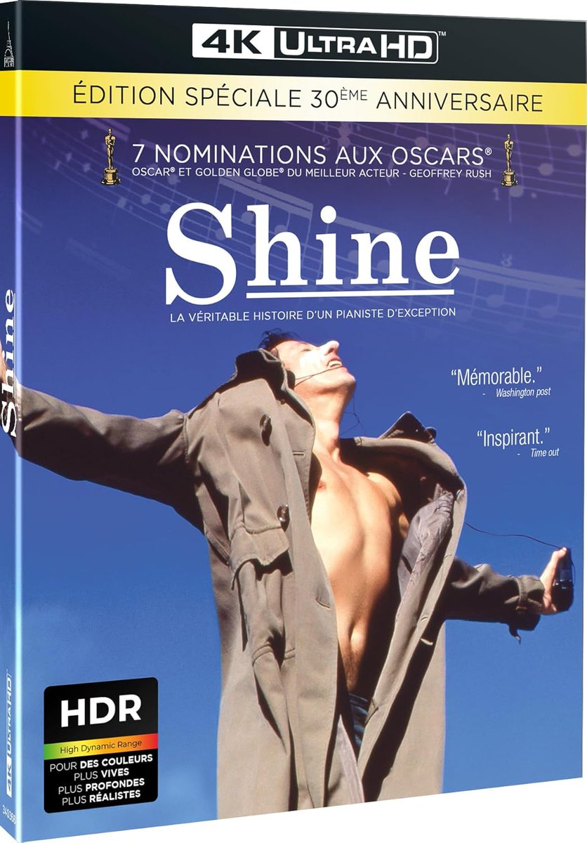 hdnumerique's tweet image. 🎹⭐️Le bouleversant #Shine (1996) de Scott Hicks revient pour son 30ᵉ anniversaire... en #4K 🎂 !
👁️INFO : hdnumerique.com/actualite/arti…
💿 Sortie #UltraHD #Bluray en France
📀 Version restaurée +  #HDR 
🛒Le 20 mai 🇫🇷