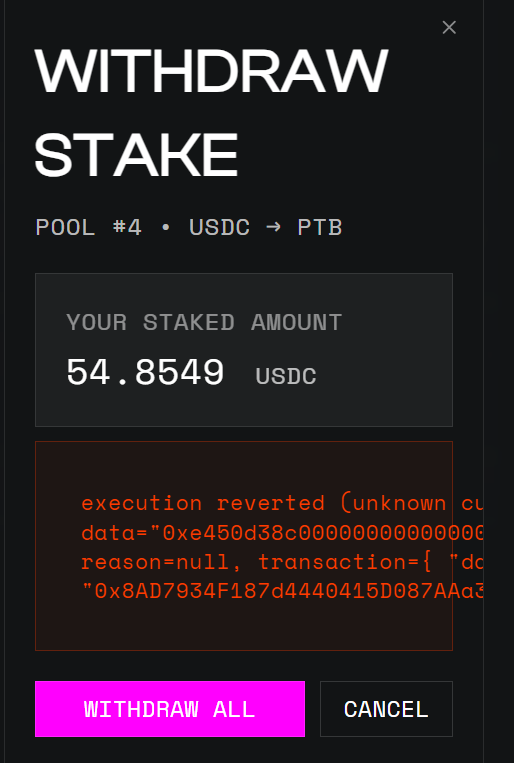 biscohan11's tweet photo. For a week now, I haven't been able to withdraw my stake from 2 different LP on @PortaltoBitcoin. What's going on? Nobody's willing to help https://t.co/CeuUTv02pt