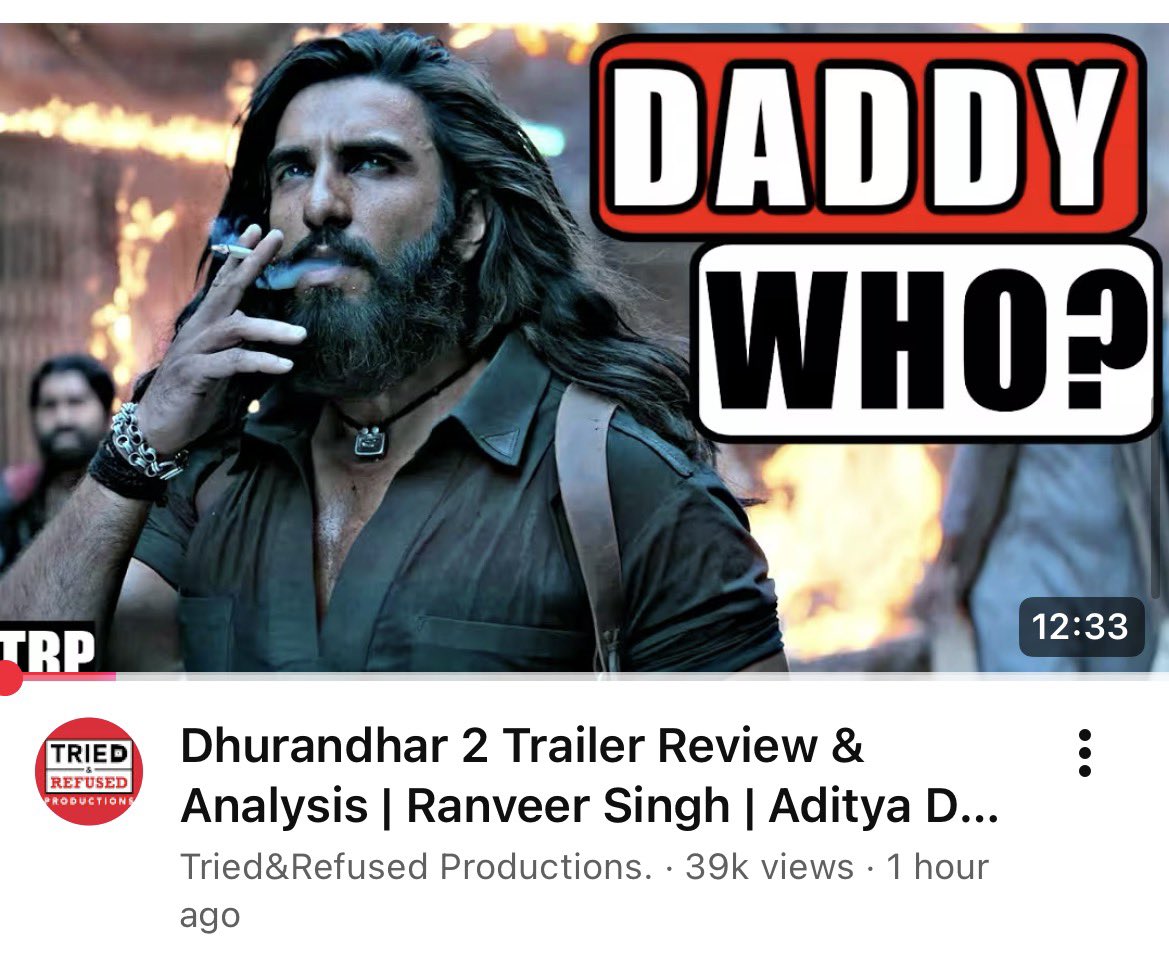 Dredreck's tweet photo. #ToxicTheMovie 
#Toxic 
#Yash 
Guys lets start disliking their movie reviews because they are the reason why fan war starts

Go to their youtube channel and dislike #DhurandharTheRevengeTrailer so that they do not make money over people’s emotion

They need money from both sides https://t.co/MH2mCzSB0Q
