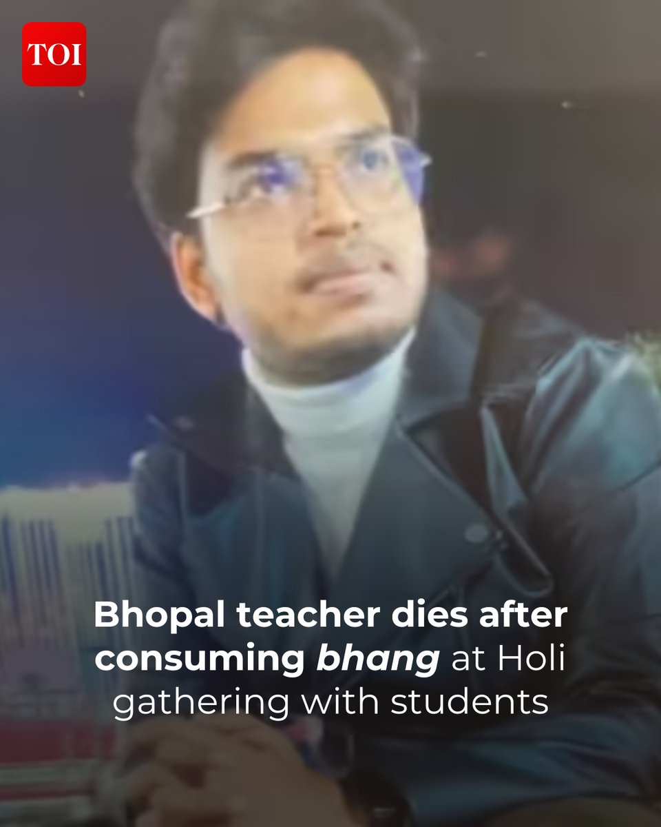 timesofindia's tweet image. A 26-year-old teaching faculty member died under suspicious circumstances after allegedly consuming #bhang (cannabis) during a #Holi gathering with his friends at a flat in Naveen Nagar in the Aishbagh.

Read here 🔗toi.in/d45sWb