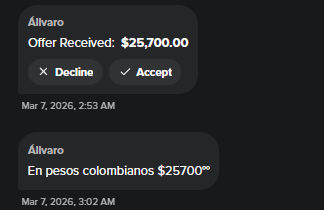 "En pesos colombianos"
Thanks for clarifying Alvaro 😅