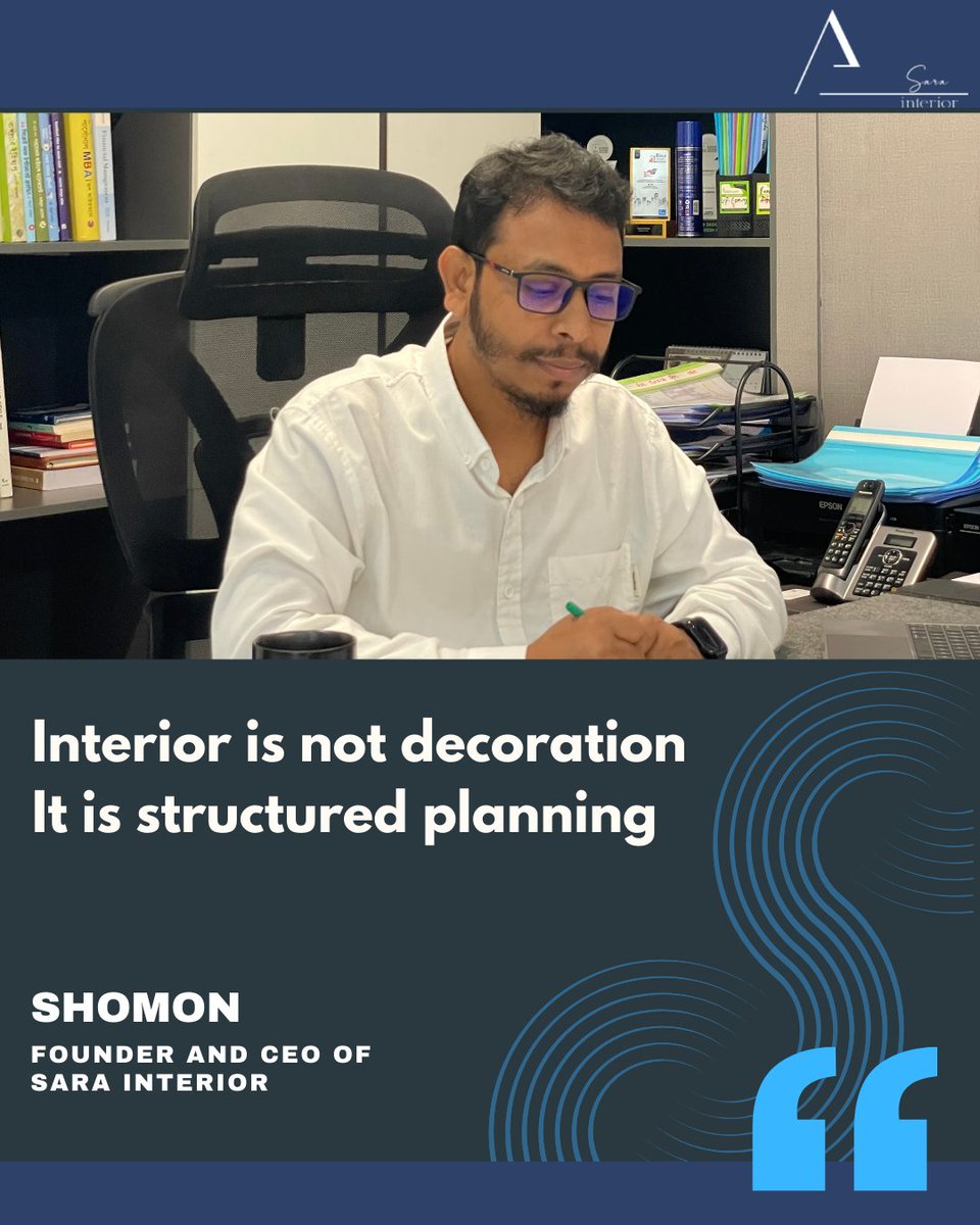 SaraInteriorbd's tweet photo. Interior is not decoration.
It is structured planning.
Interior design goes far beyond choosing colors, furniture, or decorative elements. A well-designed space begins with thoughtful planning — understanding how the space will be used, how people will move through it. https://t.co/yUrIofNIan