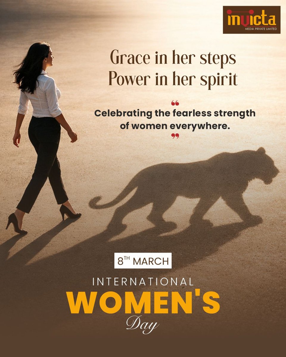 InvictaMedia's tweet photo. Strength doesn’t always have to roar.
Sometimes it walks forward with grace and quiet confidence.

Celebrating the fearless spirit of women everywhere.

Happy Women’s Day

#InternationalWomensDay #WomensDay2026 #InvictaMedia https://t.co/X1wB1Wtvgr