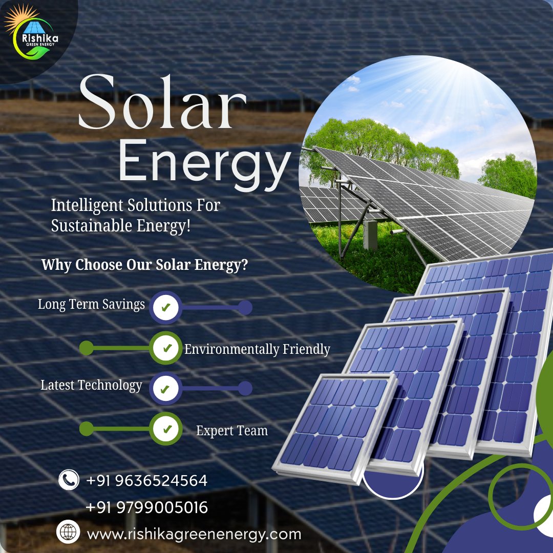 RishikaEnergy's tweet photo. ☀️ Power Your Future with Solar EnergySwitch to clean and sustainable solar power with Rishika Green Energy and reduce your electricity bills 
🌱 Environmentally Friendly
⚡ Latest Solar Technology
📞 +91 9636524564
📞 +91 9799005016🌐 https://t.co/2bQ9GXDUYK https://t.co/dvx3J4p8af
