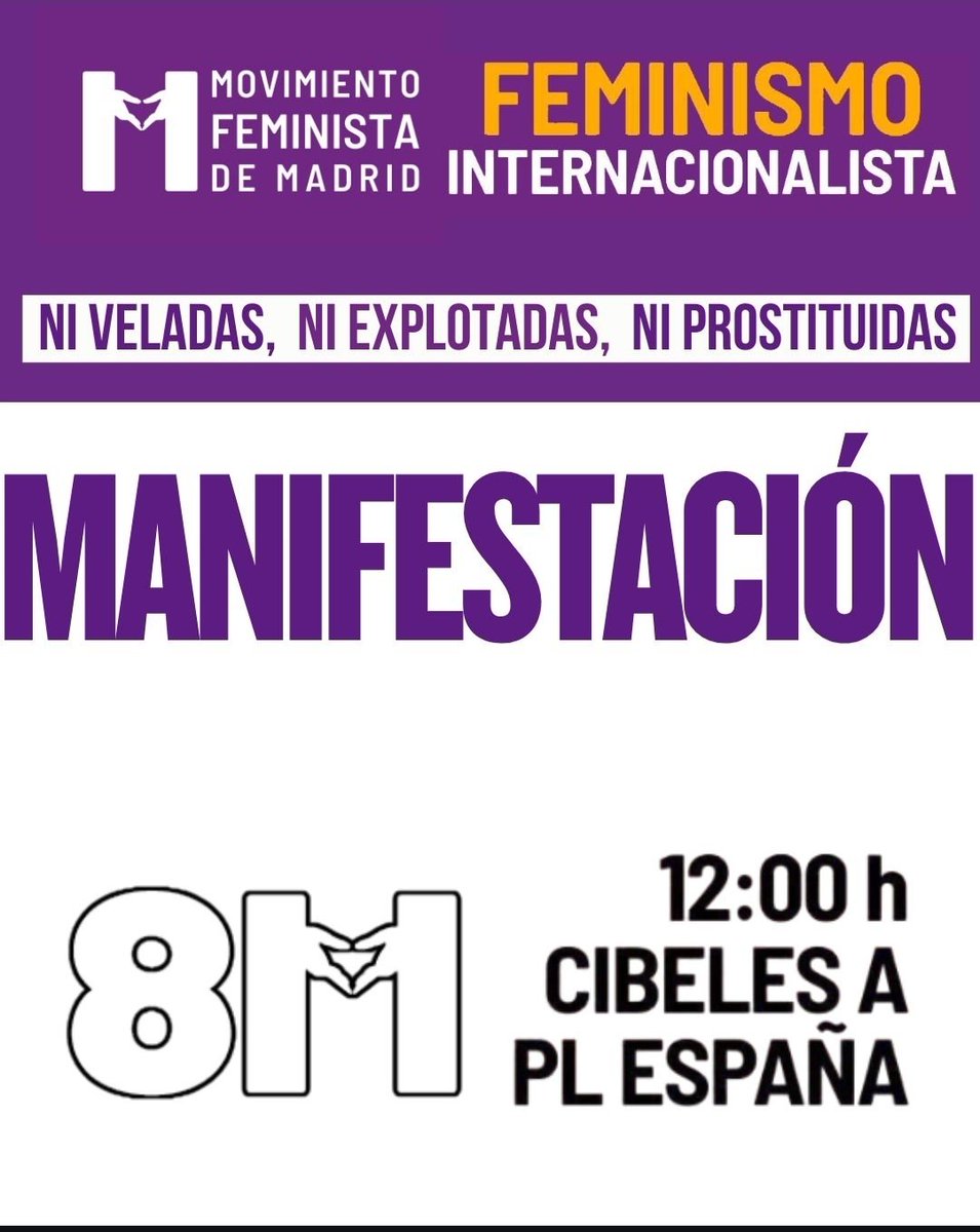 Mañana  domingo #8DeMarzo  en Cibeles con la #Manifestación #Feminista #Radfem