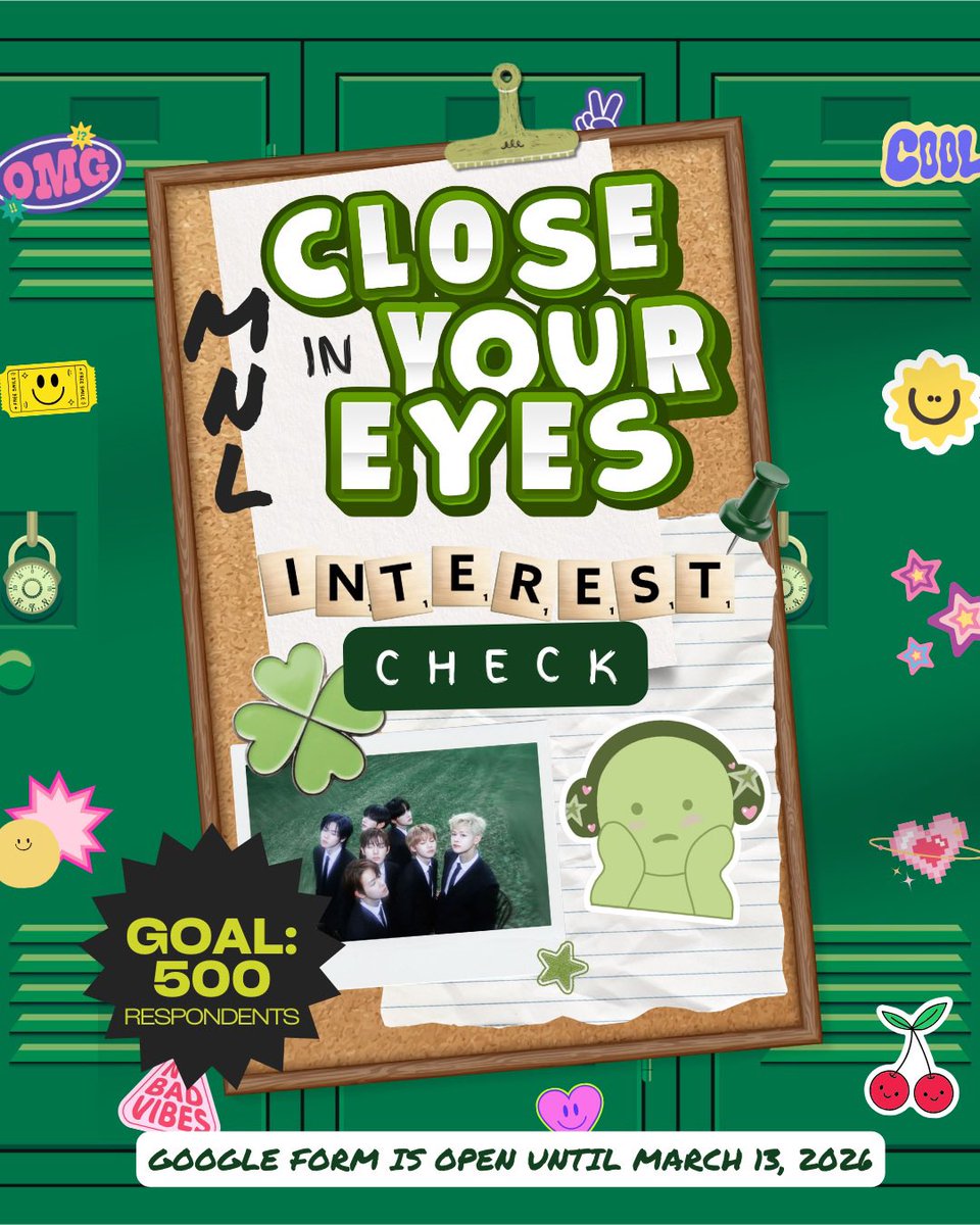 SOB~SOB~SOB! 

PH CLOSERs this is your chance to meet Close Your Eyes (CYE) in Manila 

🔗tinyurl.com/CYESHOWINMNL 
🗓 Form closes on March 13, 2026
🎯GOAL: 500 respondents

#CLOSEYOUREYES #클로즈유어아이즈 #CYE #클유아