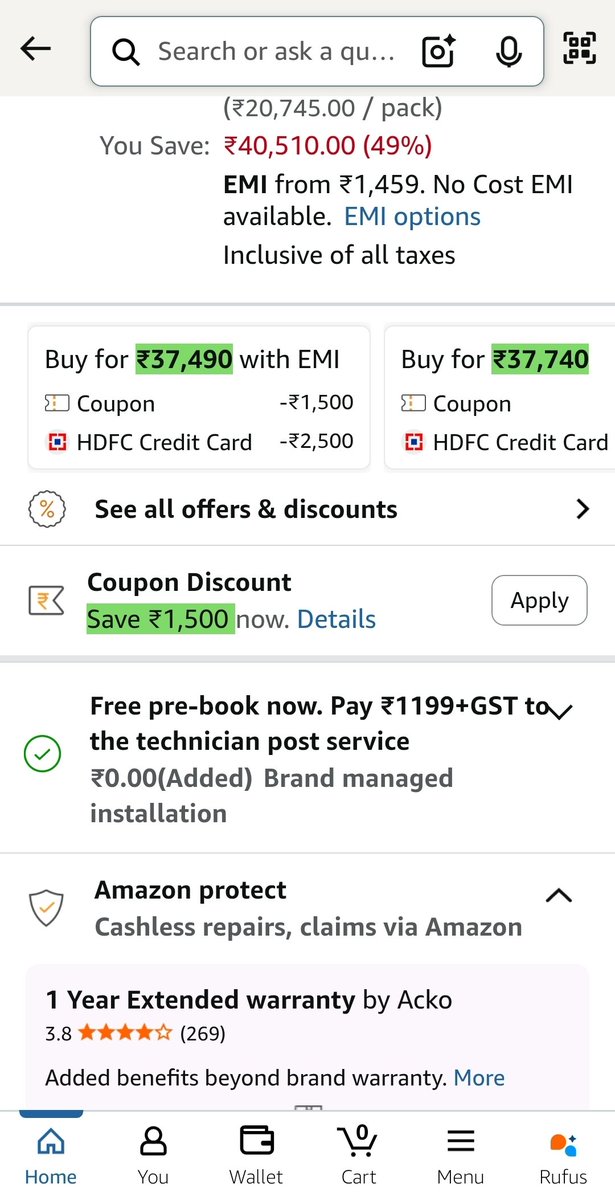 Kapstech1's tweet photo. @dilip_patel1985 Always check below price section for any installation charges , as I always check if there any installation charges or not ...
Images can be old when there is offer going on..... https://t.co/4ORzAQFPmj