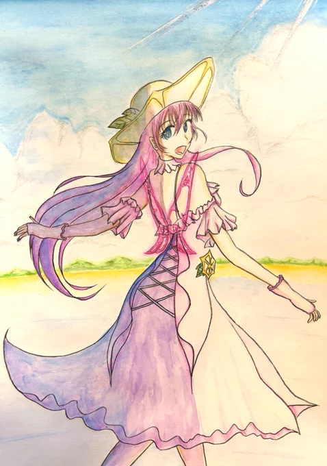 マジミラ2026ルカさん(妄想)を描きました 水辺ではしゃぐ君の姿をずっと眺めてたいのです