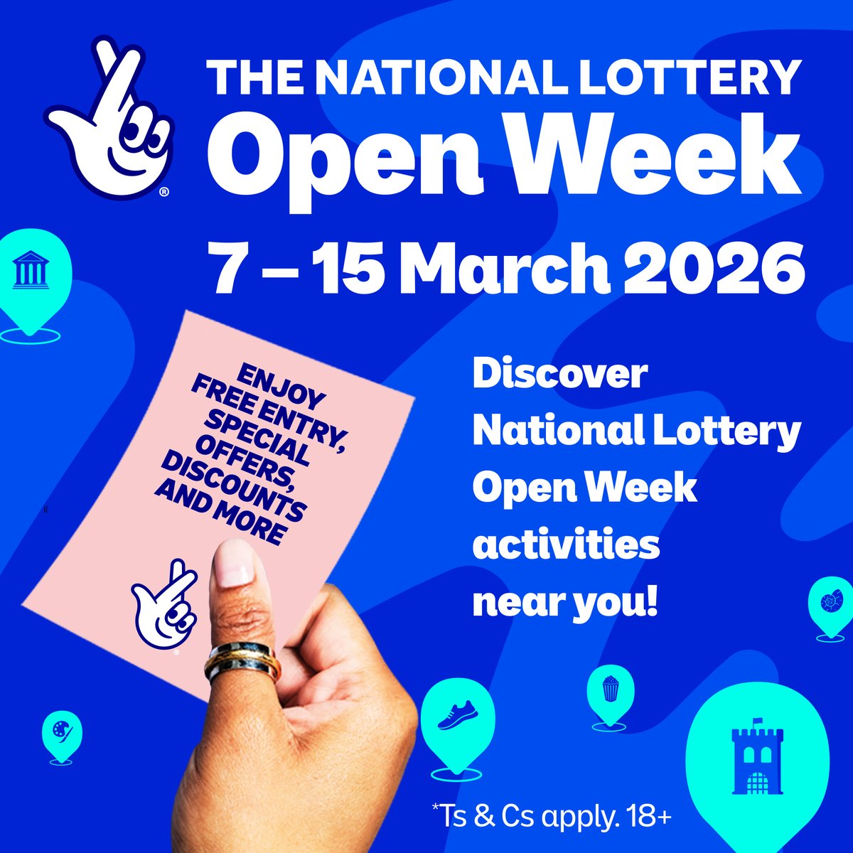 BFI's tweet photo. National Lottery Open Week is here✨ 

Enjoy 700+ special offers including free screenings of Amélie, projection booth tours, access to 45 National Trust filming locations across the UK and much more. Find out more https://t.co/jrLnYDQzta

#BecauseOfYou https://t.co/7WrnF5UVNJ